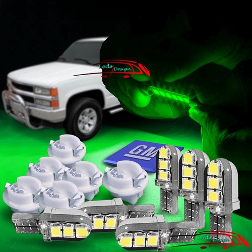 6 Lâmpada Led + Soquete Painel Verde Silverado 4.2 1997/2002