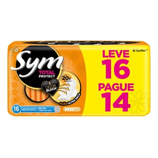 Absorvente Sym Total Protect Cobertura Seca com Abas Leve 16 Pague 14