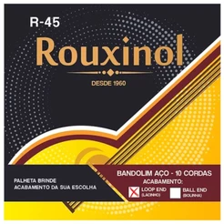 Encordoamento Bandolim 10 Cordas Laço Clássico Loop End Rouxinol R45 PR45LEL