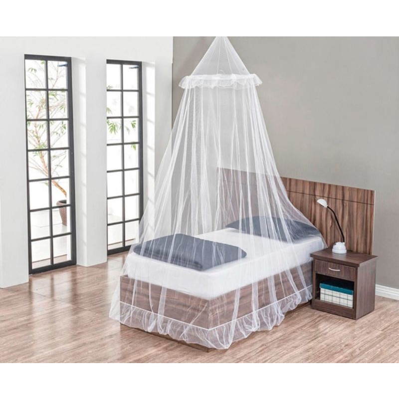Mosquiteiro Rede Tela Veu Cortinado Teto Com Elastico Volta Toda Solteiro Branco Simples Basico Luxo