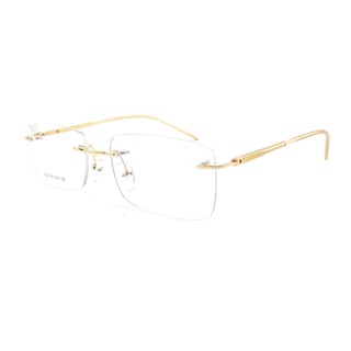 Armação Oculos de Grau Sem Aro Flutuante Leve Metal Balgrif Retangular Masculino Feminino C7