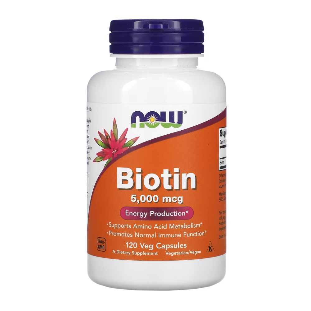 Biotina 5000mcg Now Foods 120Veg Caps em Oferta na Shopee