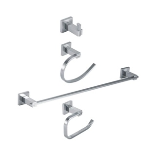 Acessórios Para Banheiro 4 Peças São Francisco Pingoo - Prata em Oferta na Shopee