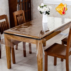 Toalha De Mesa De Plástico 4 6 8 10 12 Lugares Transparente Quadrada PVC Forro De Mesa Térmico Impermeável Cozinha Sala Organização Protetor Fácil de Limpar
