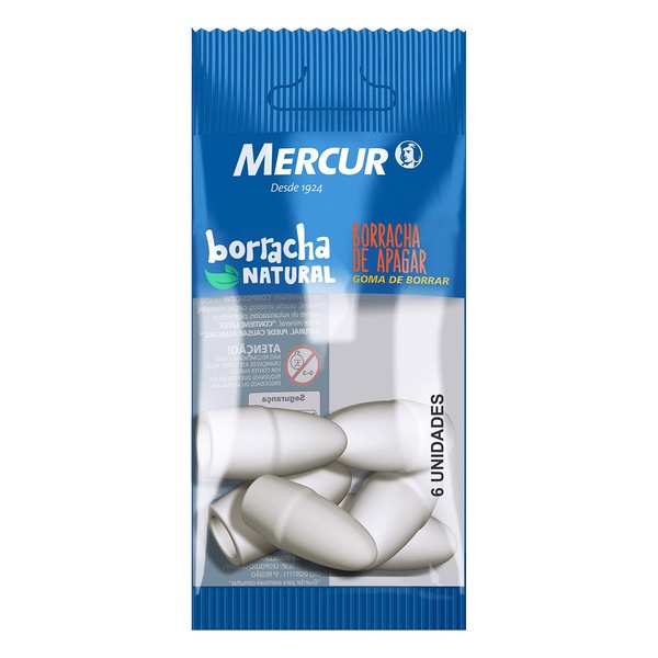 BORRACHA MERCUR PONTEIRA BRANCA PULL PACK 6 PCS