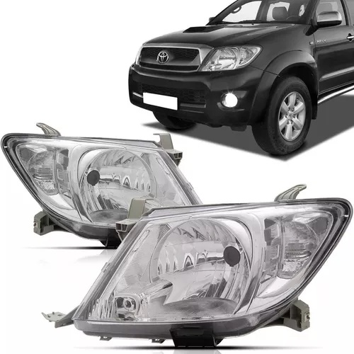 Farol Hilux 2009 2010 2011 Foco Simples Pisca Cristal