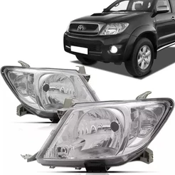 Farol Hilux 2009 2010 2011 Foco Simples Pisca Cristal