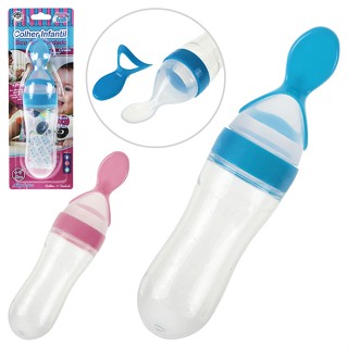 Colher Mamadeira dosadora silicone para bebê Treinamento Bebe