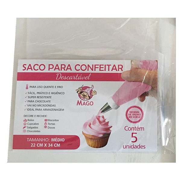 Saco para Confeitar Médio com 5 un. Mago - Rizzo Distribuidora - Home & Living