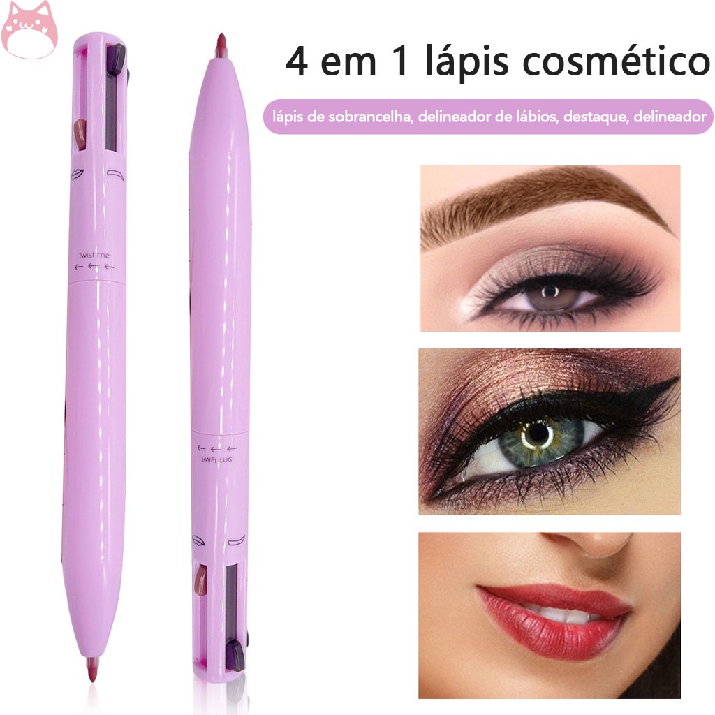 4 Em 1 Caneta De Maquiagem Lápis À Prova D'água Ferramenta Para O Delineador De Lábios Eyeliner Brow Liner Highlighter Make You More HGF