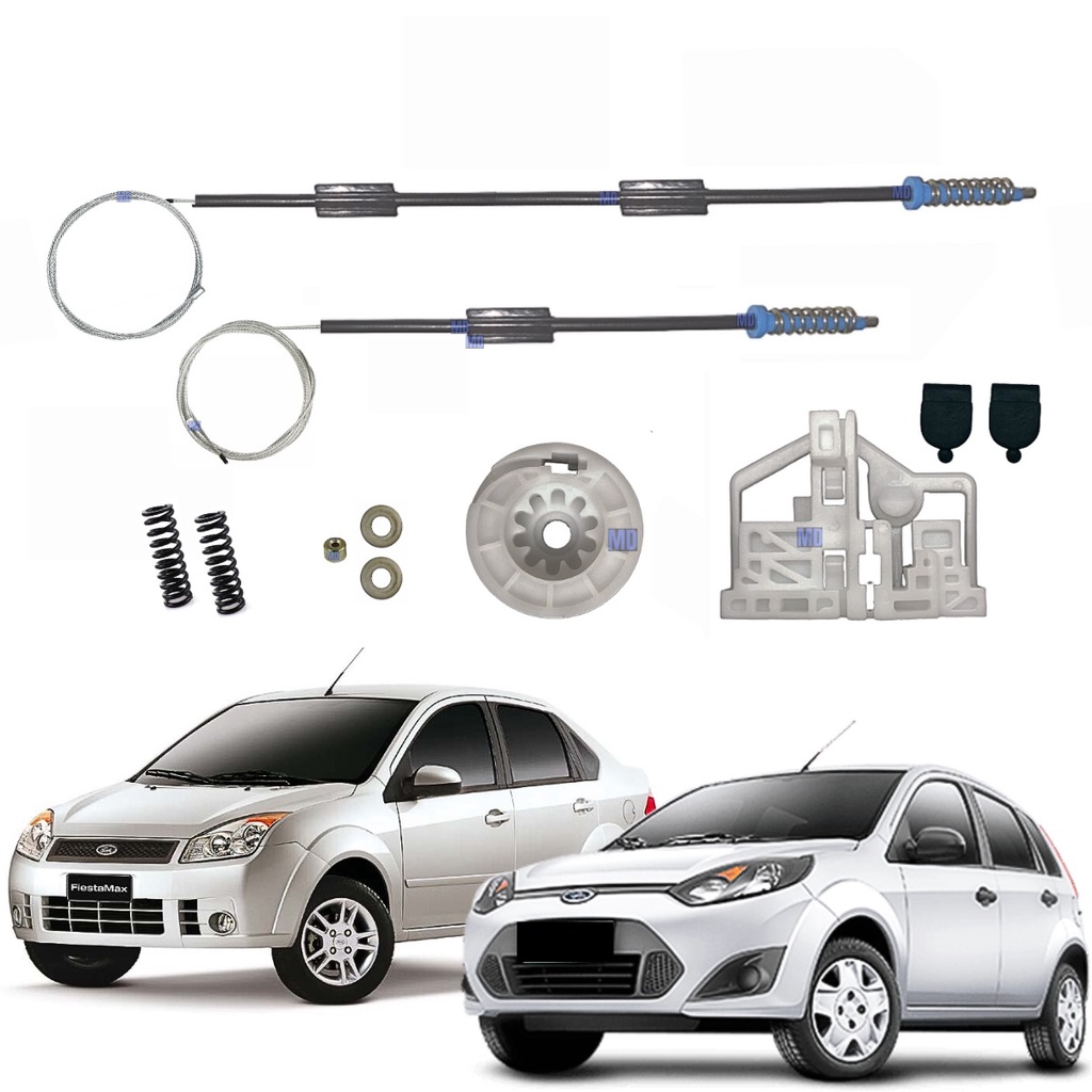 Kit Reparo Cabo De Aço Da Máquina Vidro Elétrico Traseira Fiesta Lado Esquerdo
