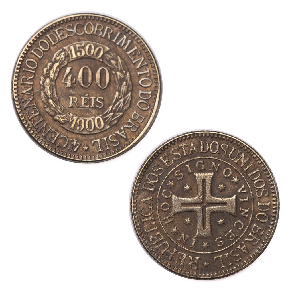 Moeda 400 Réis 1900 - 22,8mm - 4 Centenário Do Descobrimento Cópia