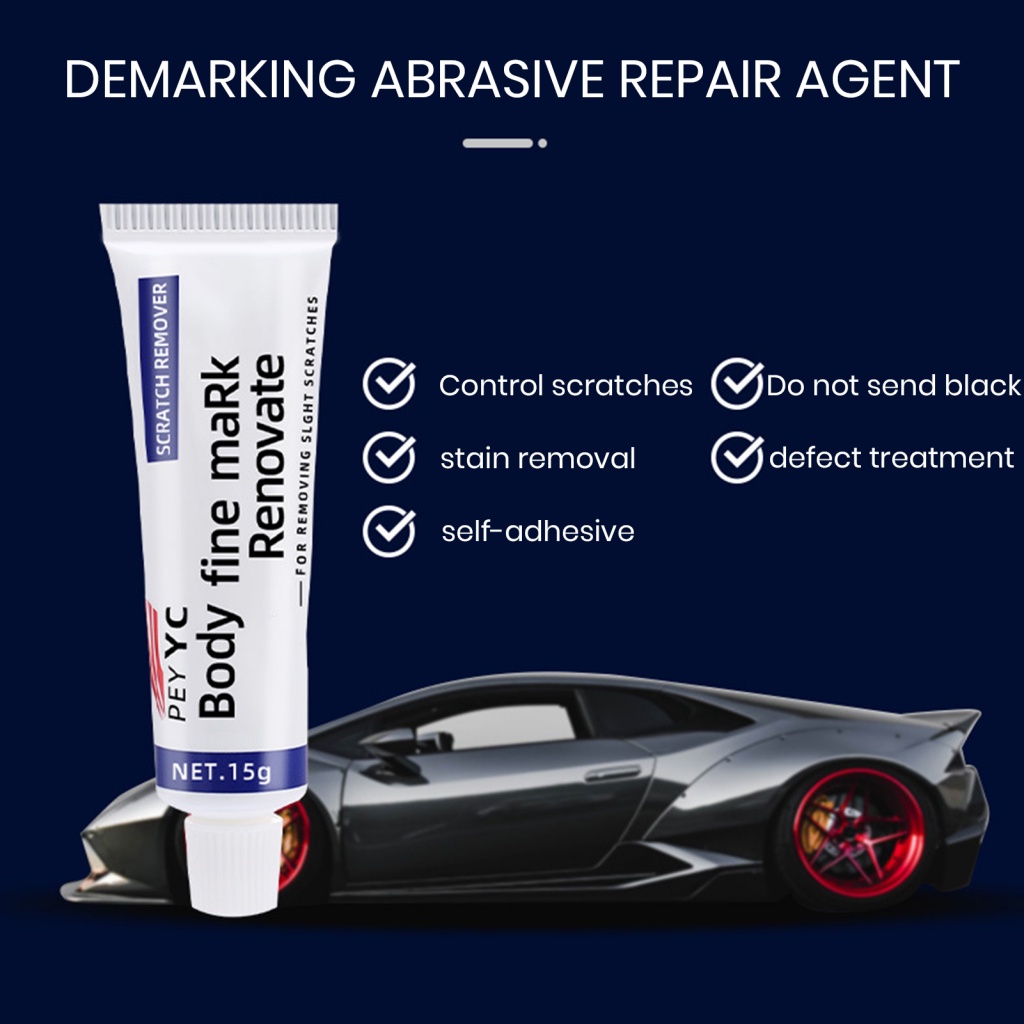 Stain Remover for Car Paint Waterproof Polish 15ml Scratch Repair Agent Easy-to-use Formula for Light Scratches Stubborn Stains Effective