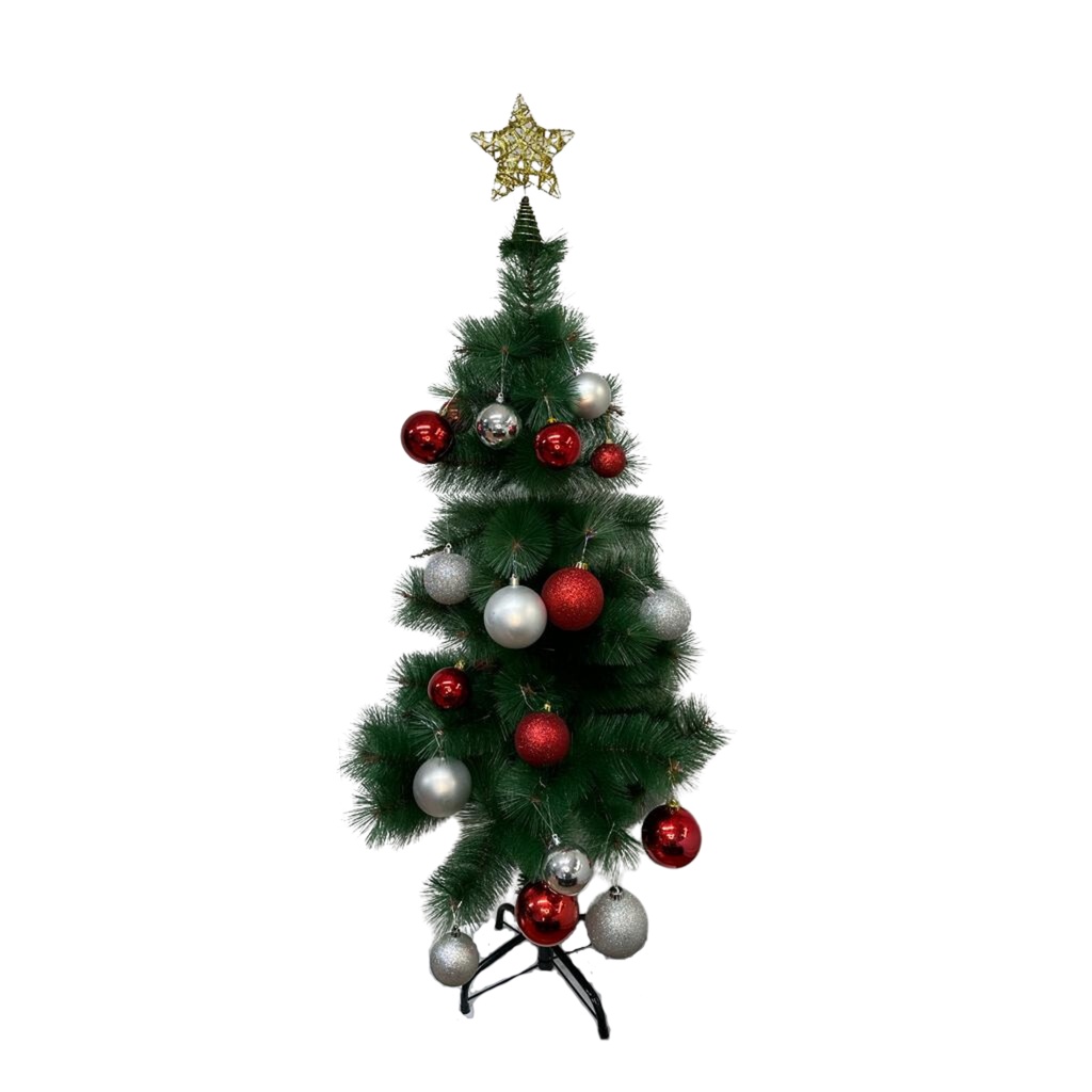 Árvore de Natal Verde Pinheirinho Natalino 150cm e 138 galhos com Pé de Ferro Decoração Natalina