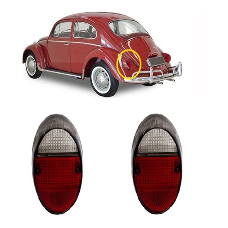 Lente (par ) Lanterna Traseira Fusca 1200 1300 Fume em Oferta na Shopee