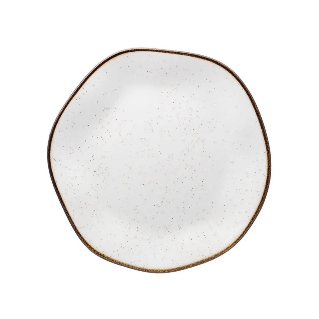 Prato Porcelana Sobremesa Rustico Ryo Maresia Decorado 21,5cm Oxford em Oferta na Shopee