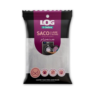 Saco para Lavar Roupa Delicada Sutiã Premium Branco/Azul Log Ordene