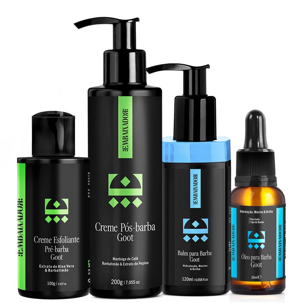 Kit Pré e Pós Barba Embaixador - Creme Balm e Óleo Goot 30ml