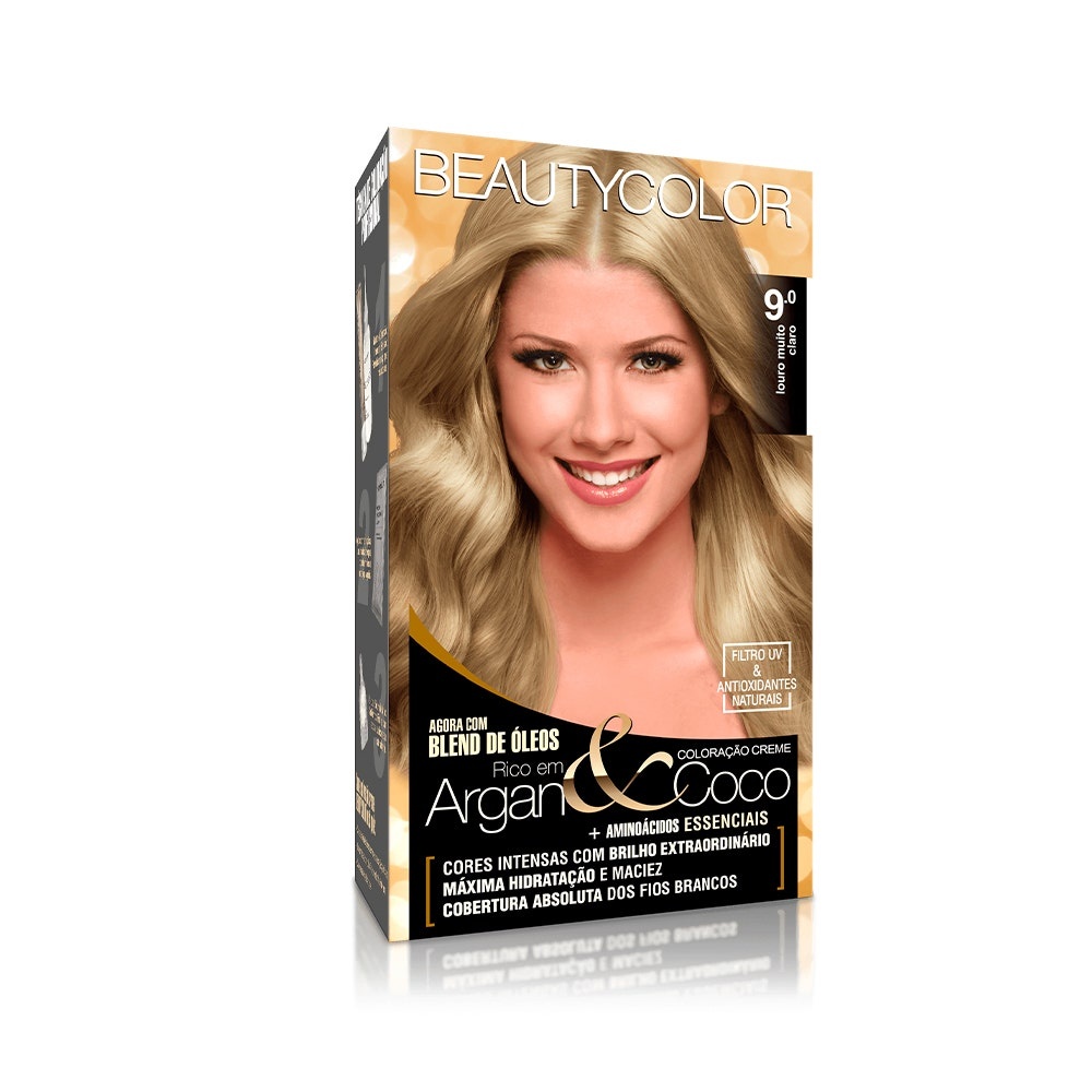 Tintura Beauty Color Kit 9.0 Louro Muito Claro em Oferta na Shopee