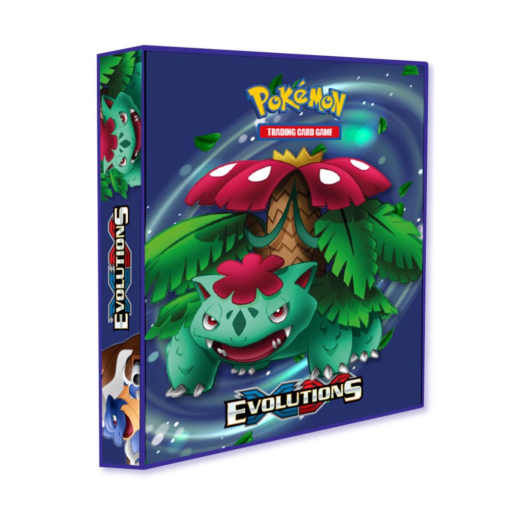 Álbum Pasta Fichário Pokemon XY Evoluções Venusaur Blastoise Capa Dura Reforçado Colecionar Card TCG