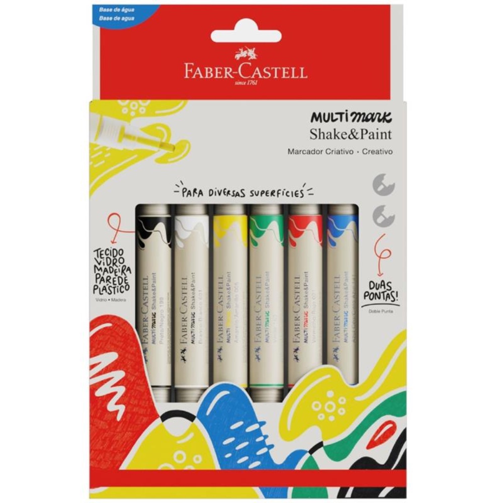 Marcador Multimark Criativo Shake & Paint 6 Unidades FABER-CASTELL
