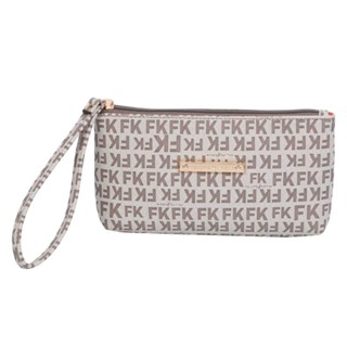 Carteira Clutch Alça de Mão Fellipe Krein Aw22 Monograma Emboss - Marrom