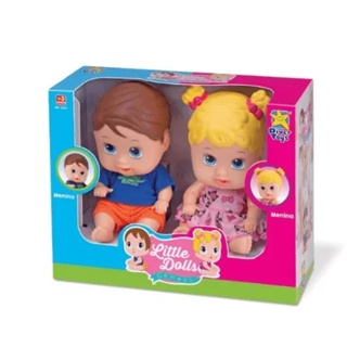 Bonecos Litlle Dools Gêmeos em Oferta na Shopee