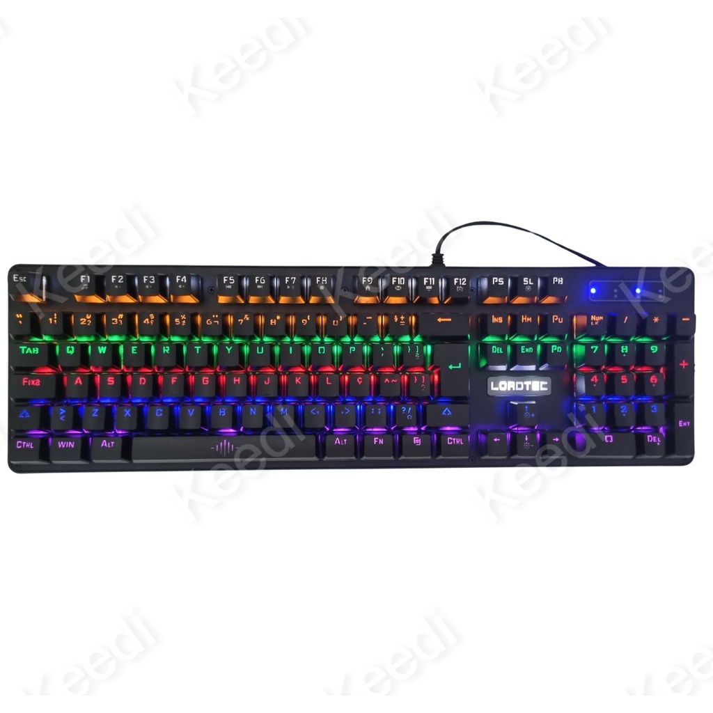 Teclado Gamer Semi Mecanico Barato Iluminado Rgb Em Ptbr