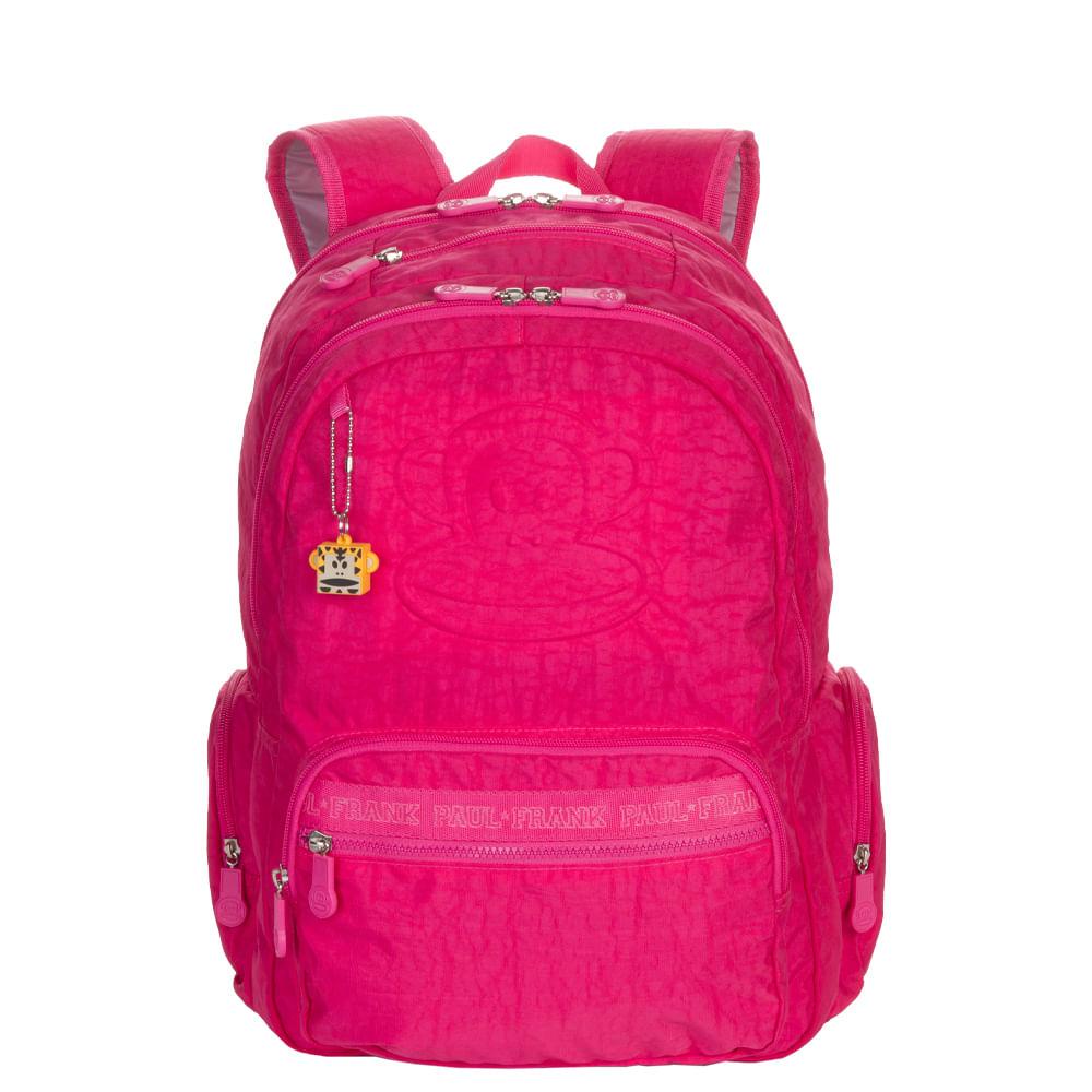 Mochila Grande 2 Compartimentos Paul Frank T03 - Dark Pink em Oferta na Shopee