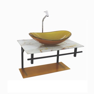 GABINETE DE VIDRO PARA BANHEIRO 80CM OVAL AP SLIM MARMORE BRANCO DOURADO em Oferta na Shopee