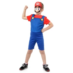Fantasia Infantil Super Mario Bros Curto Com Máscara Pop