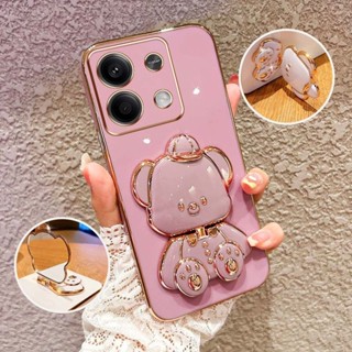 Capa De Proteção Para O Telefone À Prova De Choque Xiaomi Redimi Poco X6 Pro K70E Suporte Do Urso De Bebê Com Chapéu 3D