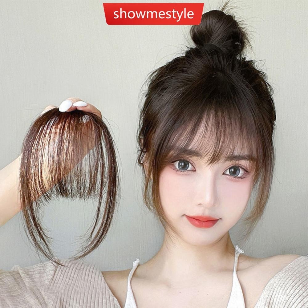 SMS Fake Air Bangs Ferramentas De Estilo Para Cabelo Clip-In Extensão Sintético Fringe Natural Falso S6X1