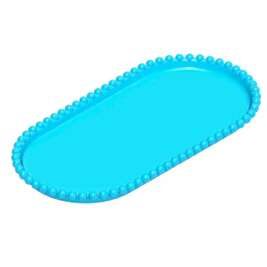 Bandeja Esfera Acrílica Durável Oval - Azul Candy - 25x13cm - 1 unidade - Rizzo - Rizzo em Oferta na Shopee