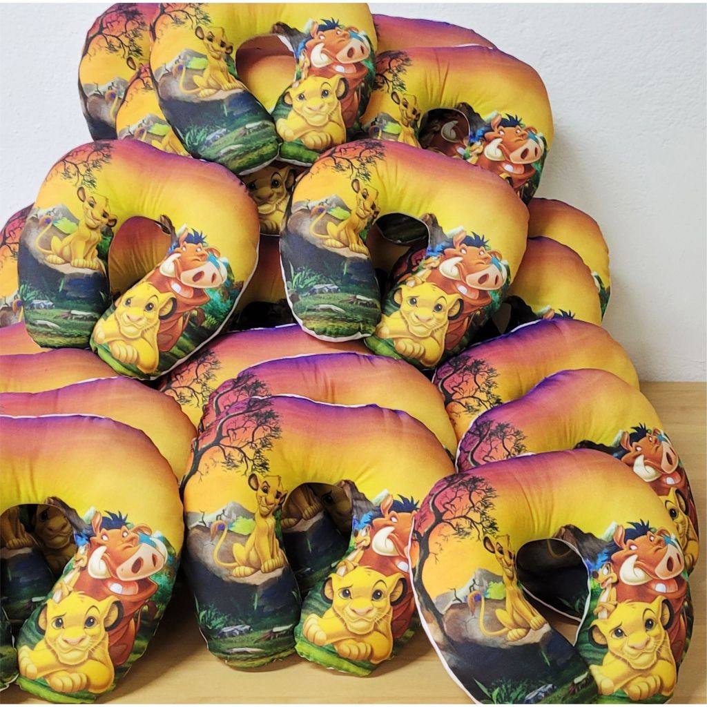 10 Almofadas de Pescoço Pequena Rei Leão Personalizada Festas Lembrancinhas Batizados Aniversário Almofada