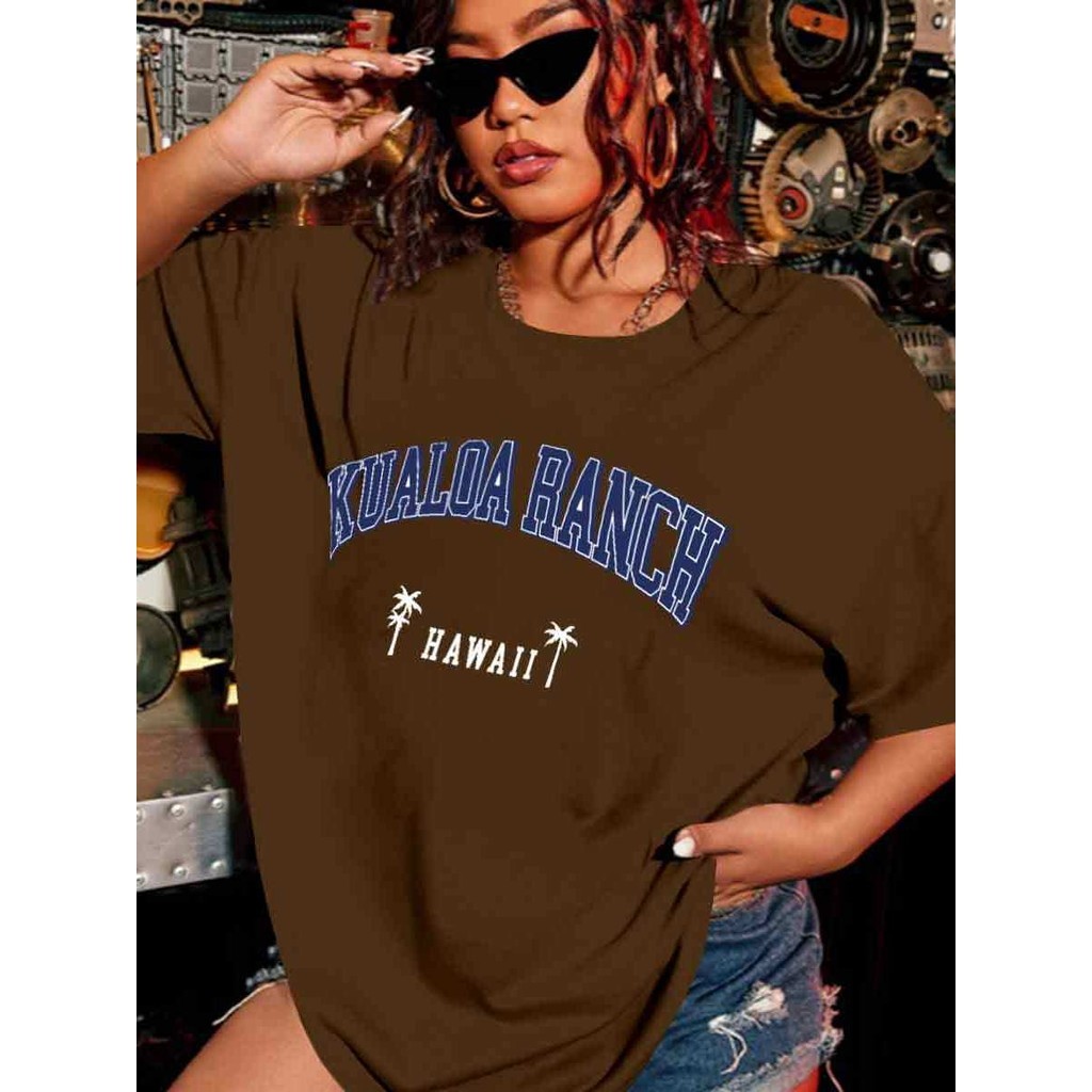 Camiseta Estampada Hawaii Aesthetic Old School Casual Moderna Streetwear Blusa Estilosa Oversized
