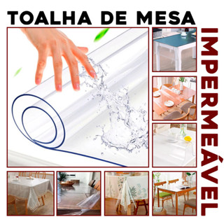 Toalha de Mesa Plástico PVC 4 6 8 Lugares Transparente Cristal Impermeável Térmica Premium para mesa em Oferta na Shopee