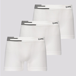 Kit de 3 Cuecas Boxer Lupo Fiber Branca em Oferta na Shopee
