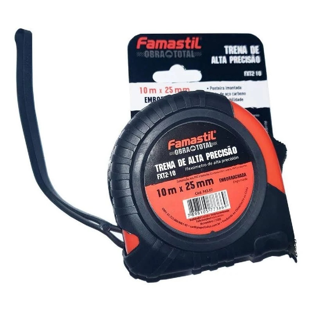 Trena Emborrachada Famastil T2-10 10mx25mm | medidas precisas, durabilidade em Oferta na Shopee
