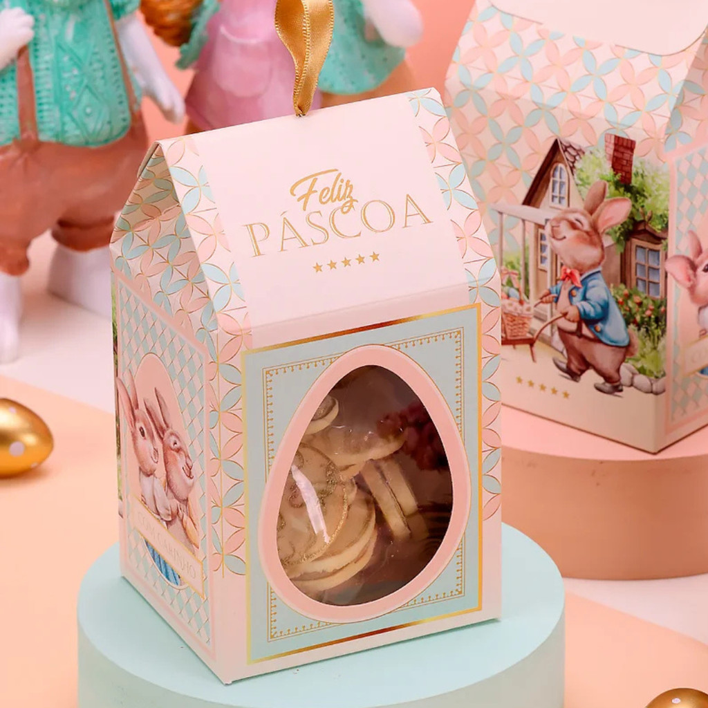 10 EMBALAGEM LEMBRANCINHA COM VISOR CARINHOSA PÁSCOA 4538 ( PASCOA JANGO 2025 )