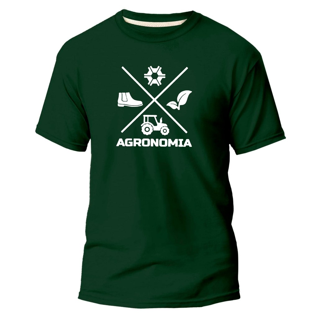 Camisetas Unissex Estampada Premium Algodão Faculdade Agronomia em Oferta na Shopee