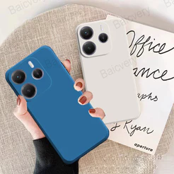 Para Redmi Note 14 4G 5G Candy Color Soft TPU Simples Preto Protetor De Telefone Capa Traseira À Prova De Choque
