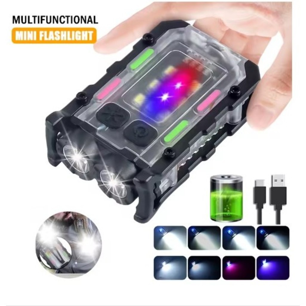 Mini Lanterna Led Portátil EDC Tipo C Recarregável 8 Modos de Iluminação tocha Com Clipe em Oferta na Shopee