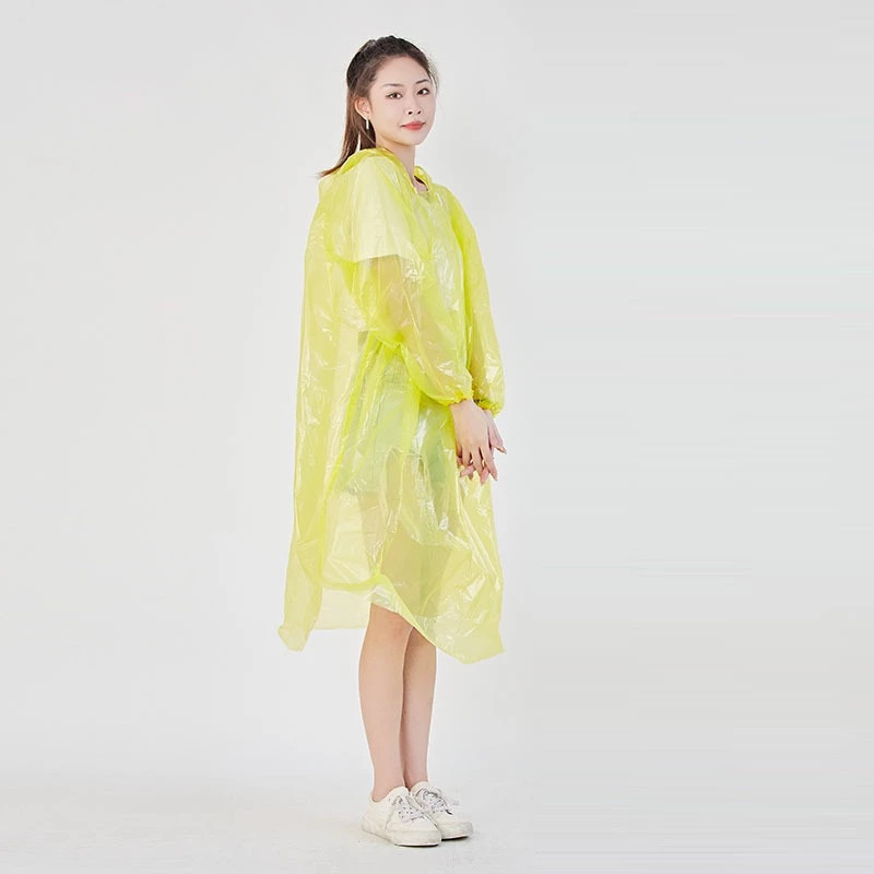 Capa de Chuva Colorida Longa de Vinil Reutilizável Impermeável Reforçada Leve Corta Vento Adulto e Infantil