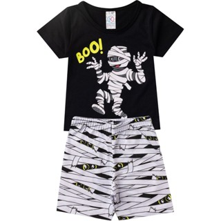 Pijama Verão Infantil Masculino Kappes Preto