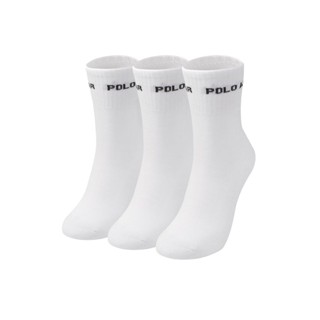 Kit 3 Meias Cano Alto Polo Wear Branco