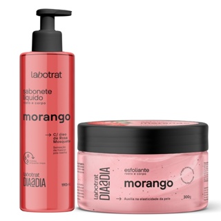 Kit Esfoliante Sabonete Morango Rosto Corpo Hidrata Labotrat em Oferta na Shopee
