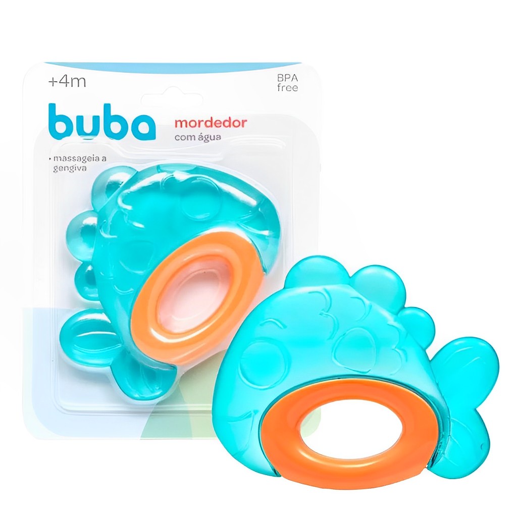 Mordedor C/ Água Massageador De Gengiva Peixe Azul 16268 Buba em Oferta na Shopee