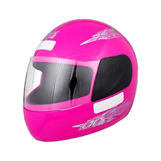 Capacete Rosa Tamanho 58 ProTork Viseira Cristal Casco Em ABS E Cinta Jugular Com Fecho Revestido Em EPS