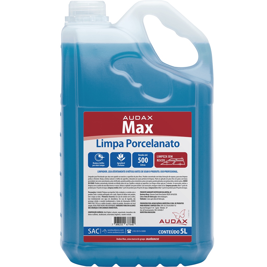 Limpador Porcelanato Audax Max - 5L em Oferta na Shopee